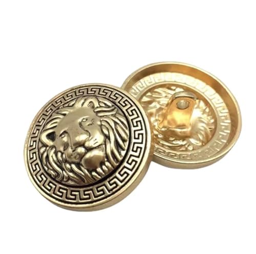 10PCS Kleidung Knöpfe - Mode Lion Head Sewing Button Runde geformte Metallknopf-Set für Männer Frauen Blazer, Mantel, Uniform, Hemd, Anzug und Jacke (Gold, 20mm) von Bestowal