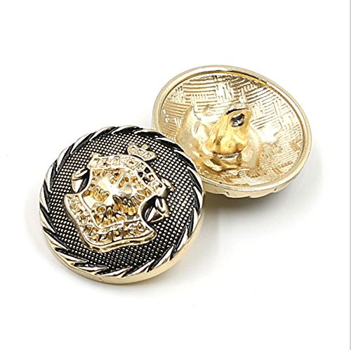 Bestowal 10PCS Kleidung Knöpfe - Mode-nähende Taste Runde Geformte Metallknopf-Set für Männer Frauen Blazer, Mantel, Uniform, Hemd, Anzug und Jacke (Gold, 25mm) von Bestowal