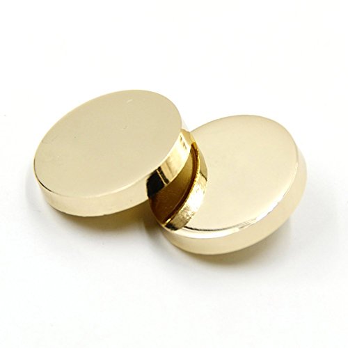 Bestowal 10PCS Metall Flache Knopf Frauen Klage Woolen Mantel Knopf Mann Jacken Knopf Hemd Klage Hose Knopf Runder Geformter Nähender Knopf (Gold, 23mm) von Bestowal