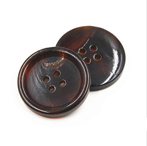 Bestowal 10PCS Kleidung Knöpfe - Mode Horn Nähende Taste 4 Löcher Runden Knopf Set für Männer Frauen Pullover, Uniform, Hemd, Blazer, Mantel und Jacke (Kaffee, 20mm) von Bestowal