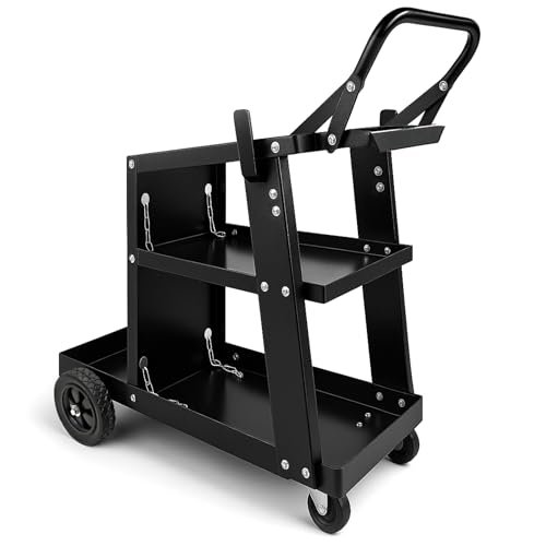 Schweißwagen Werkstattwagen Gasflaschen Wagen Schweißgerät - 60kg Belastung, 3 Ablagen, Stahlkonstruktion, Transportgriff, für MIG/MAG TIG Schweißmaschine Schweißwagen Werkstattwagen Gasflaschen Wagen Schweißgerät - 60kg Belastung, 3 Ablagen, Stahlkonstruktion, Transportgriff, für MIG/MAG TIG Schweißmaschine von Bestschweissen.de