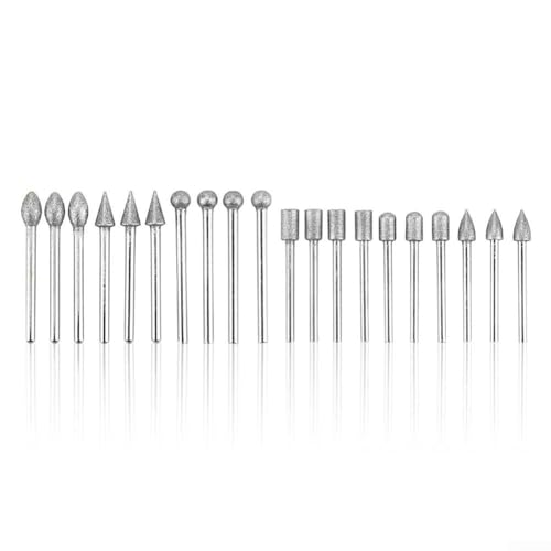20-teiliges Schnitz-Bit-Set mit 3-mm-Schaftfräsern für Jade-Gravur, Steinschleifen, Schmuckherstellung, Metallschnitzerei, kompatibel mit den meisten Drehwerkzeug-Zubehörteilen und Lapidary 20-teiliges Schnitz-Bit-Set mit 3-mm-Schaftfräsern für Jade-Gravur, Steinschleifen, Schmuckherstellung, Metallschnitzerei, kompatibel mit den meisten Drehwerkzeug-Zubehörteilen und Lapidary von Besttoolifes