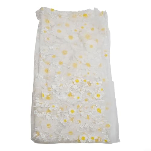 Besttoolifes Bestickte Spitze, volle Länge, dreidimensional, Blumenspitze, Stoff, Netzstoff, Stickerei, Kleid, Zubehör, geeignet für DIY-Kleidung (Stil C) von Besttoolifes