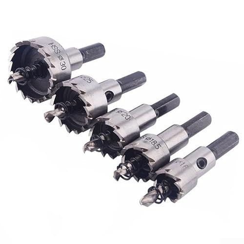 Besttoolifes HSS Lochschneider-Bohrer-Set, 16–30 mm, 5 Größen für Edelstahl, Kunststoff, Holz, Metall, schnelles präzises Schneiden für Schlösser, Knöpfe, Schreibtische, Parksensoren (5 Stück) Besttoolifes HSS Lochschneider-Bohrer-Set, 16–30 mm, 5 Größen für Edelstahl, Kunststoff, Holz, Metall, schnelles präzises Schneiden für Schlösser, Knöpfe, Schreibtische, Parksensoren (5 Stück) von Besttoolifes