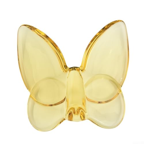 Besttoolifes Schmetterlingsfigur, Glas-Schmetterling, leuchtend mit hellen Farben, Schmetterlings-Dekoration für Zuhause, Hochzeit, Party-Dekoration (gelb) von Besttoolifes