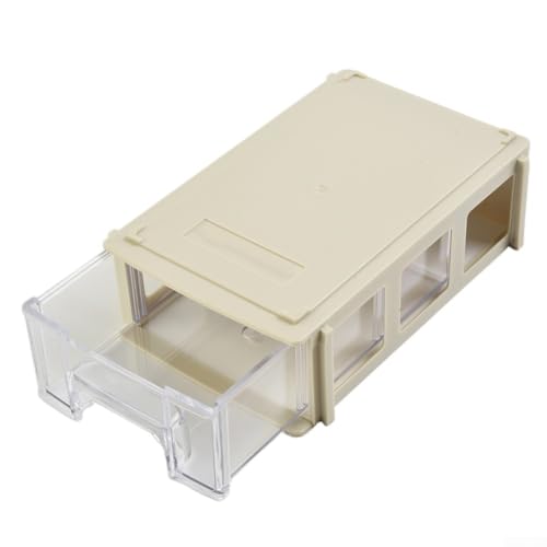 Besttoolifes Stapelbare Aufbewahrungsbox für Hardware-Teile, zuverlässiges PE-Material mit durchsichtigen Schubladen für Bastel- und Nähzubehör, Wand- oder Tisch-Organizer (grau) von Besttoolifes