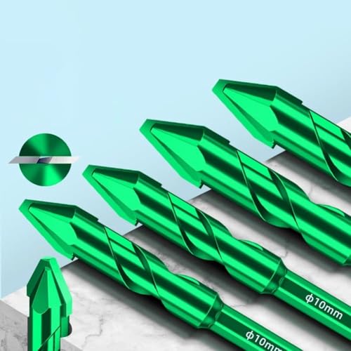 Dreieckiges Hartmetallbohrer-Set, 6–12 mm Spitze, für Glas, Fliesen, Mauerwerk, für Trocken- oder Wassergebrauch, verschiedene Größen, Steinplatten-Stanzbohrer-Zubehör (10 mm) von Besttoolifes