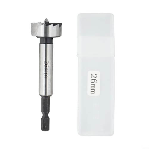 Forstner Holzbohrer-Set, 26 mm - 32 mm, Hartstahl, flacher Boden, Scharnier-Installations-Bits für Holzbearbeitung, Schränke und Möbelherstellung (26 mm) von Besttoolifes