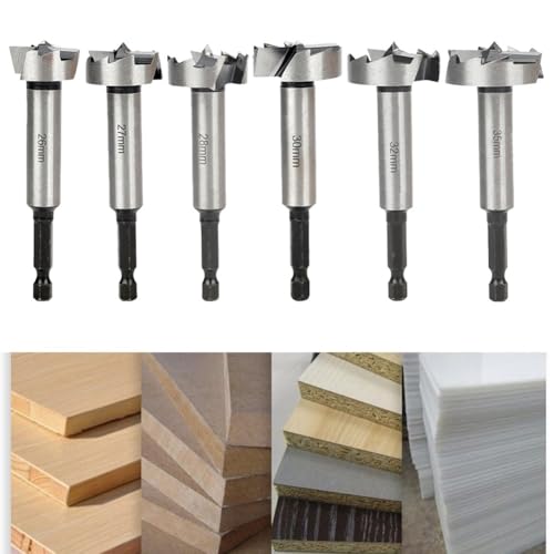 Forstner Holzbohrer-Set, 26 mm - 32 mm, Hartstahl, flacher Boden, Scharnier-Installations-Bits für Holzbearbeitung, Schrank- und Möbelherstellung (30 mm) von Besttoolifes