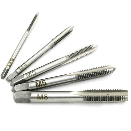 Handgewindebohrer-Set, 5-teilig, Stahlgewinde, Schneidbohrer, metrisches Gewindeschneidwerkzeug-Set für M5, M6, M8, Kugellager, manuelles Gewindebohrer-Set für Werkstatt und Maschineneinsatz Handgewindebohrer-Set, 5-teilig, Stahlgewinde, Schneidbohrer, metrisches Gewindeschneidwerkzeug-Set für M5, M6, M8, Kugellager, manuelles Gewindebohrer-Set für Werkstatt und Maschineneinsatz von Besttoolifes