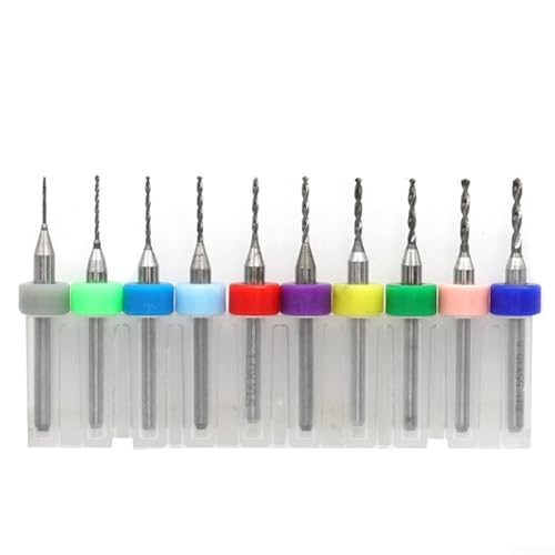 Hartmetall-Leiterplattenbohrer-Set für Präzisionsleiterplattenbohrungen, für Bohrer für Elektronik-, Kupfer- und Metallarbeiten, 1/8-Zoll-Schaft, 12 mm Schnittlänge, insgesamt 38 mm (0,6–1,5 mm) von Besttoolifes