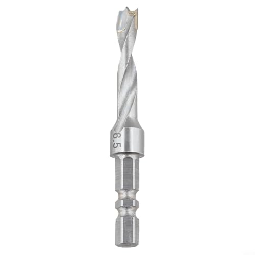 Industrieller Sechskantschaftbohrer mit 6,35 mm Griff, Hartmetallspitze, Dreipunkt-Zweikanten-Design für präzise Holzbearbeitung, industrielle Qualität, Holzbohrung aus mehreren Materialien und (6,5 Industrieller Sechskantschaftbohrer mit 6,35 mm Griff, Hartmetallspitze, Dreipunkt-Zweikanten-Design für präzise Holzbearbeitung, industrielle Qualität, Holzbohrung aus mehreren Materialien und (6,5 von Besttoolifes