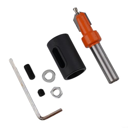 Kegelsenker-Bohrer-Set für Holzbearbeitung mit verstellbarem Anschlagkragen, runder Schaft, Stufenbohrer für Vorbohrung und Gegenbohrung, selbstschneidende Schrauben-Bits, legierter Stahl, 8 mm Schaft von Besttoolifes