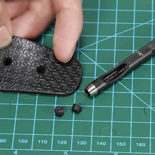 Leder-Stanzwerkzeug mit 1/4-Zoll-Sechskantschaft, Locheisen aus Karbonstahl, Hohllochmacher für Leder, Vinyl, Kunststoff, Gummi, Dichtungsschneiden, Handwerk und Werkstatt Stanzwerkzeug-Set (1#) von Besttoolifes