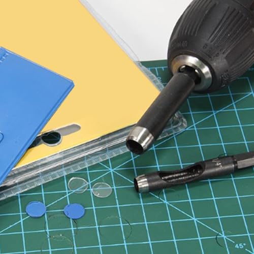 Leder-Stanzwerkzeug mit 1/4-Zoll-Sechskantschaft, Locheisen aus Karbonstahl, Hohllochmacher für Leder, Vinyl, Kunststoff, Gummi, Dichtungsschneiden, Handwerk und Werkstatt Stanzwerkzeug-Set (2#) von Besttoolifes