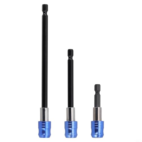 Magnetische Sechskant-Verlängerungsstange, Schnellspann-Bithalter, 1/4-Zoll-Sechskantschaft-Adapter, Chrom-Vanadium-Stahl, Bohrerverlängerungsstange, Elektrowerkzeug-Zubehör, 60 mm, 100 mm, 150 mm (3 von Besttoolifes