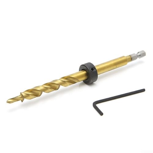 Stufenbohrer mit Anschlagkragen-Set, Sechskantschaft, Taschenlochvorrichtung für Holzbearbeitung, Holzverbindung, Möbel- oder Schrankherstellung (9,5 mm) von Besttoolifes