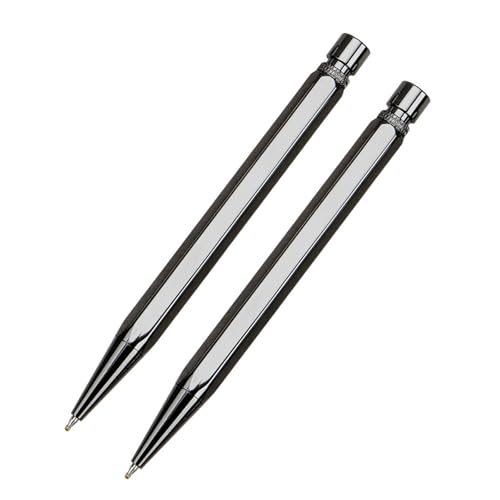 Bestvisse Sechseckiger Kugelschreiber, einziehbarer Metall-Kugelschreiber, 1,0 mm Spitze, reibungsloses Schreiben, Signierstift, Gastschild, 2 Stück von Bestvisse