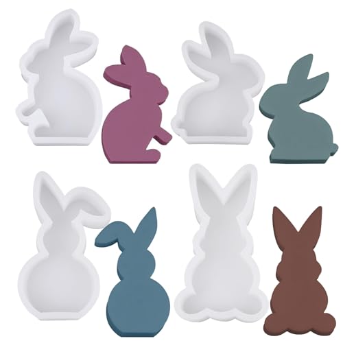 4 Stück Ostern Silikonformen Gießformen, Osterhase Silikonform, Kaninchen Gießform Ostern, Ostern Hase Silikonform for Gips, Sojawachs Kerzen, Handwerk 4 Stück Ostern Silikonformen Gießformen, Osterhase Silikonform, Kaninchen Gießform Ostern, Ostern Hase Silikonform for Gips, Sojawachs Kerzen, Handwerk von Bestwishing