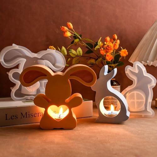 Silikonformen Gießformen Ostern, 2 Stück Silikonform Kerzenhalter Tablett, Osternhase Gipsformen zum Gießen, 3D Hase Silikon Gießform Kerzenhalter, Giessformen Ostern Silikon Gießform für Handwerk Silikonformen Gießformen Ostern, 2 Stück Silikonform Kerzenhalter Tablett, Osternhase Gipsformen zum Gießen, 3D Hase Silikon Gießform Kerzenhalter, Giessformen Ostern Silikon Gießform für Handwerk von Bestwishing