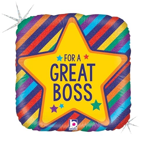 45,7 cm Betallic holografischer "Great Boss" Partydekoration, Mylar-Luftballon – 1 Stück 45,7 cm Betallic holografischer "Great Boss" Partydekoration, Mylar-Luftballon – 1 Stück von Betallic