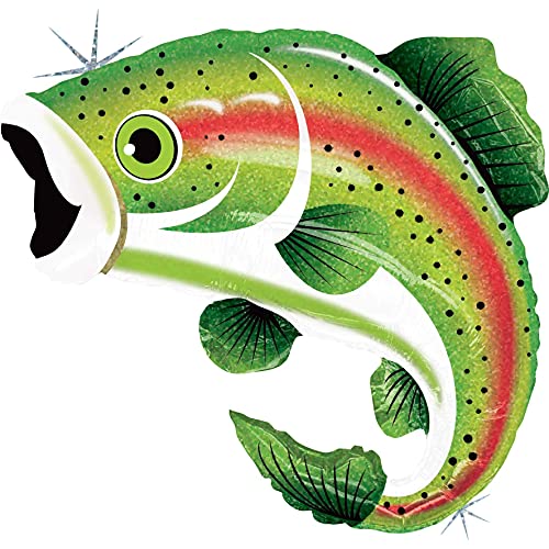 Betallic Regenbogenforelle Fisch Form Fischen Geburtstags-Party Vater Opa 29 " Ballon Versorgung von Betallic