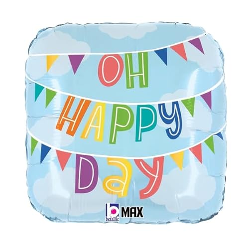 Luftballon mit Aufschrift "Betallic Oh Happyday", 45,7 cm, Mylar-Luftballon – 1 Stück von Betallic
