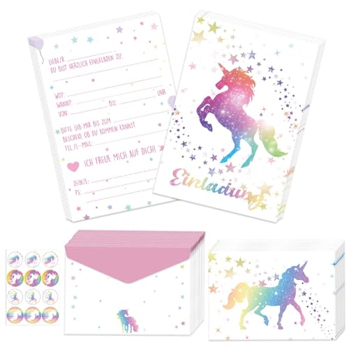 Betensh 12 Stück Einhorn Einladungskarten Kindergeburtstag Mädchen, 15×10cm Glitter Einhorn Einladungskarten mit Umschlag, Einhorn Partyeinladungen, Geburtstagseinladungen Mädchen für Einhorn Party Betensh 12 Stück Einhorn Einladungskarten Kindergeburtstag Mädchen, 15×10cm Glitter Einhorn Einladungskarten mit Umschlag, Einhorn Partyeinladungen, Geburtstagseinladungen Mädchen für Einhorn Party von Betensh