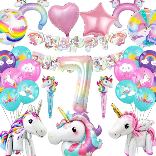 Betensh Einhorn Geburtstagsdeko 7 Jahre Mädchen, Einhorn Luftballon 7 Jahre Mädchen, Folienballon Einhorn Geburtstag, Einhorn Deko Kindergeburtstag für Einhorn Party Betensh Einhorn Geburtstagsdeko 7 Jahre Mädchen, Einhorn Luftballon 7 Jahre Mädchen, Folienballon Einhorn Geburtstag, Einhorn Deko Kindergeburtstag für Einhorn Party von Betensh