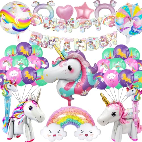 Betensh Einhorn Geburtstagsdeko Mädchen, Einhorn Luftballons Rosa, Folienballon Einhorn Geburtstag, Regenbogen Einhorn Deko Kindergeburtstag für Einhorn Party Betensh Einhorn Geburtstagsdeko Mädchen, Einhorn Luftballons Rosa, Folienballon Einhorn Geburtstag, Regenbogen Einhorn Deko Kindergeburtstag für Einhorn Party von Betensh