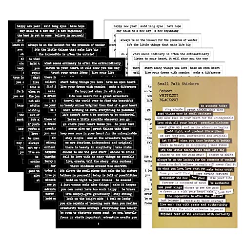 24 Stück Scrapbook Aufkleber Satz, Small Talk Sticker Aufkleber, Zitat Aufkleber, Aufkleber Sentiment für Notizbuch Tagebuch von Betinyar