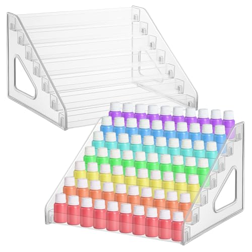 Betinyar 2 Stück 7 Ebenen transparenter Acrylfarben-Organizer, Malflaschenhalter, transparenter Nagellackhalter Betinyar 2 Stück 7 Ebenen transparenter Acrylfarben-Organizer, Malflaschenhalter, transparenter Nagellackhalter von Betinyar