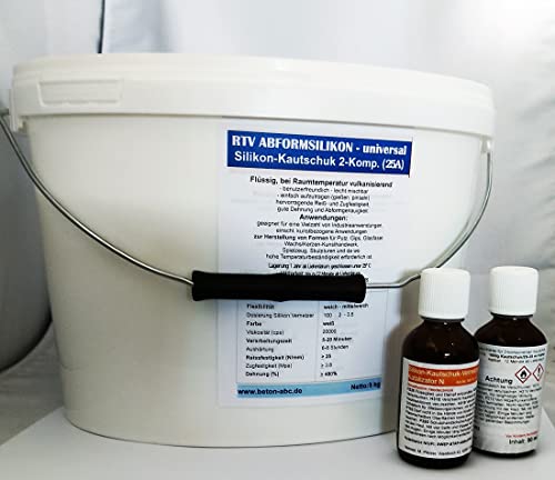 Abformsilikon 5 KG - Dickflüssig - Angebot mit Härter, RTV Silikon Kautschuk, Abformmasse (25,80€/kg) von Beton-ABC