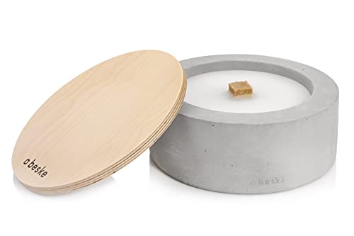 Betonfeuer® - Das Original der Beske-Manufaktur | Modell 'Taal' | Ø25cm mit Dauerdocht | Wiederbefüllbare Fackel | Unendliche Brenndauer | Recycling von Kerzenwachs | Tischfeuer Fackel von Betonfeuer