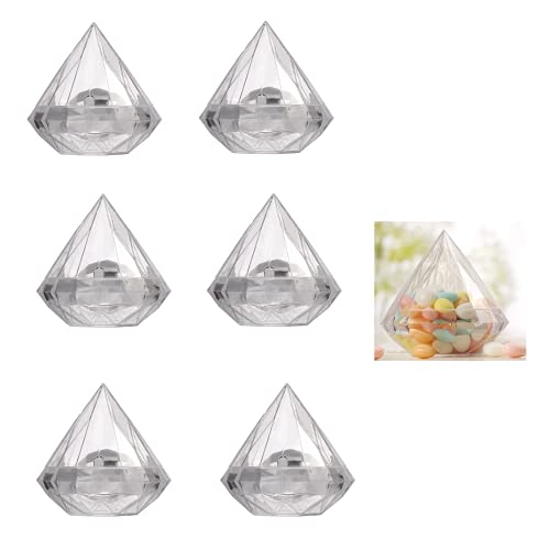 Betos 6 Stück/Set in Diamantform, transparente Hochzeitsgeschenkboxen aus PVC, für Süßigkeiten, Schokolade, Dekoration, Ornament, Behälter, Größe L von Betos