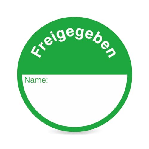 Betriebsausstattung24® Qualitätskennzeichnungsetiketten Text: Freigegeben 15 Stk/Bogen Gröߟe Einzeletikett (Durchm.): 3,0 cm PVC-Folie, selbstklebend von Betriebsausstattung24