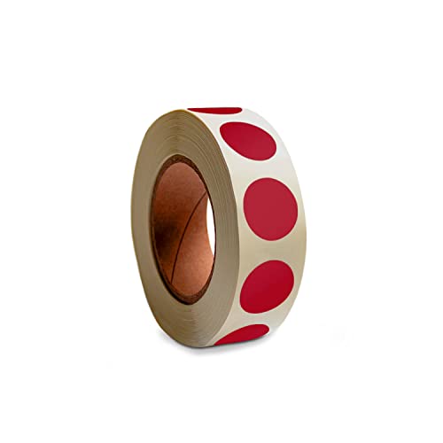 Klebepunkte auf Rolle - permanent haftend- Anzahl: 500 - Farbe: rot - Größe: 3,0 cm Ø - Markierungspunkte - Punktaufkleber - Etiketten - Betriebsausstattung24® von Betriebsausstattung24