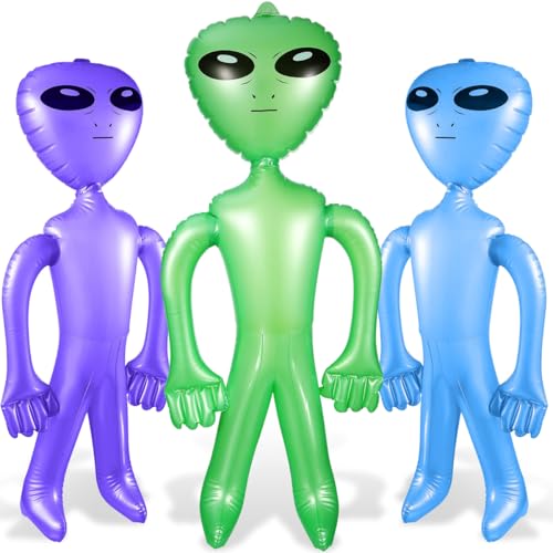 Betrynidil 3 Stück Alien Aufblasbar, 73 cm Aliens Aufblasbares Deko, Große Alien Ballon für Halloween Karneval Themenpartys Gag Geburtstag - Aufhängbar von Betrynidil