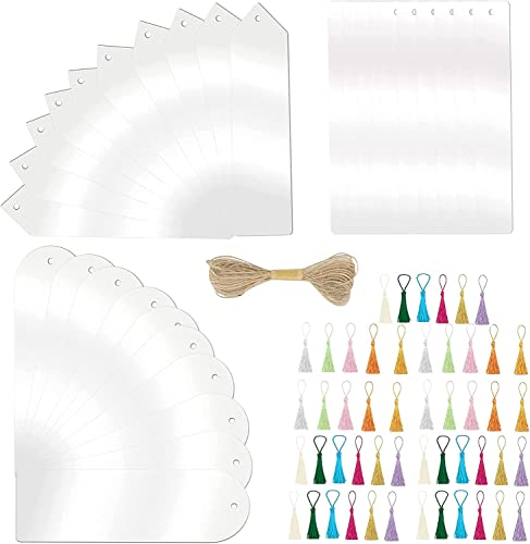 30 Stück Blanko Acryl Lesezeichen, BetterJonny Rechteckige Acryl Lesezeichen Rohling mit 50 Bunten Quaste Leere Craft Lesezeichen Transparente Lesezeichen für DIY Notizbuch Party Dekorationen 3 Formen 30 Stück Blanko Acryl Lesezeichen, BetterJonny Rechteckige Acryl Lesezeichen Rohling mit 50 Bunten Quaste Leere Craft Lesezeichen Transparente Lesezeichen für DIY Notizbuch Party Dekorationen 3 Formen von BetterJonny