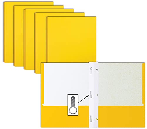 Better Office Products Papiermappen mit 2 Fächern, 50 Stück, matte Textur, Papiermappen in Briefgröße, 50 Stück, mit 3 Metallklammern zum Befestigen an Zinken, Gelb Better Office Products Papiermappen mit 2 Fächern, 50 Stück, matte Textur, Papiermappen in Briefgröße, 50 Stück, mit 3 Metallklammern zum Befestigen an Zinken, Gelb von Better Office Products