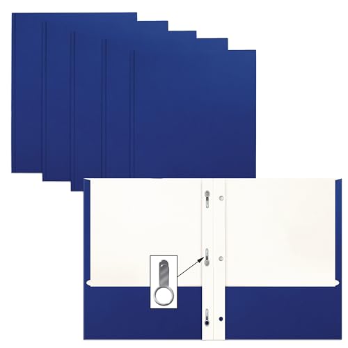 Better Office Products Papierordner mit Zinken, 50 Stück, mattierte Textur, Briefgröße, Papierordner, 50 Stück, mit 3 Metall-Clips, Blau Better Office Products Papierordner mit Zinken, 50 Stück, mattierte Textur, Briefgröße, Papierordner, 50 Stück, mit 3 Metall-Clips, Blau von Better Office Products