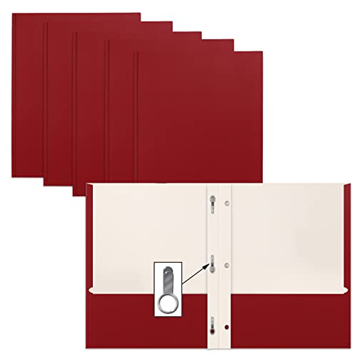 Better Office Products Papierordner mit Zinken, 50 Stück, mit matter Textur, Briefgröße, 50 Stück, mit 3 Metallklammern, Rot Better Office Products Papierordner mit Zinken, 50 Stück, mit matter Textur, Briefgröße, 50 Stück, mit 3 Metallklammern, Rot von Better Office Products