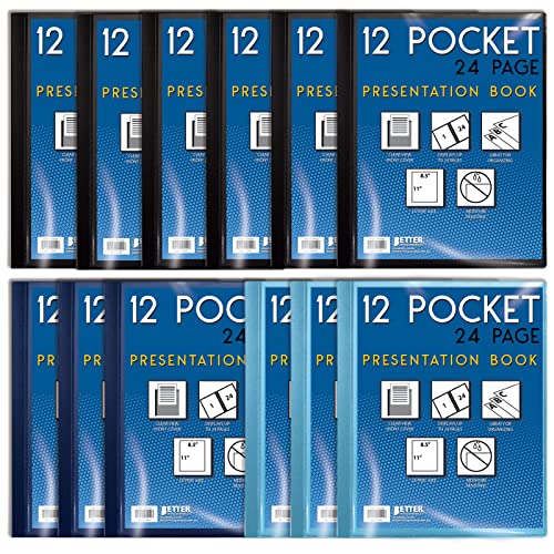 Better Office Products Präsentationsbuch mit 12 Taschen, verschiedene Farben, klarer Vorderdeckel, 24 Blatt Schutzseiten, 21,6 x 27,9 cm Blätter, Kunstportfolio, Poly-Cover, Briefgröße (12 Stück) Better Office Products Präsentationsbuch mit 12 Taschen, verschiedene Farben, klarer Vorderdeckel, 24 Blatt Schutzseiten, 21,6 x 27,9 cm Blätter, Kunstportfolio, Poly-Cover, Briefgröße (12 Stück) von Better Office Products