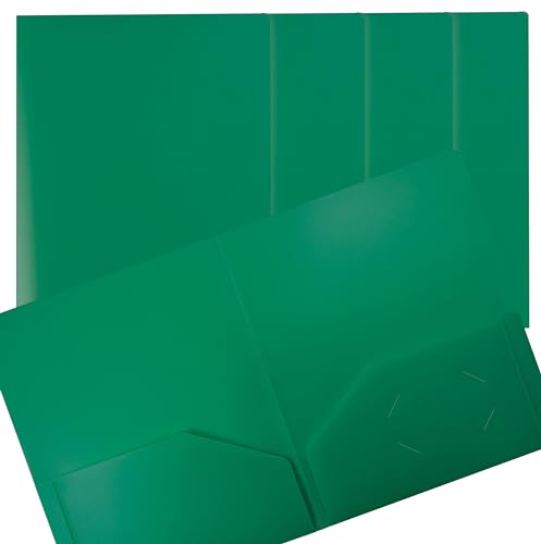 Schwere grün Kunststoff 2 Pocket Portfolio Ordner, Brief Größe Poly Ordner durch eine bessere Office Products, 24 Stück, grün von Better Office Products