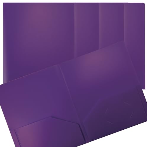 Schwere lila Kunststoff 2 Pocket Portfolio Ordner, Brief Größe Poly Ordner durch eine bessere Office Products, 24 Stück, violett von Better Office Products