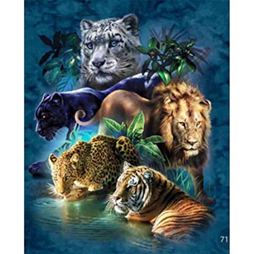 King Of The Jungle Lion Panther Spotted Leopard Black Tiger Diamond Painting Kit for Adults, 5D Full Drill DIY Arts & Crafts Bling Artwork Dekor Gift Set with Crystal Rhinestone Gems 30x40cm King Of The Jungle Lion Panther Spotted Leopard Black Tiger Diamond Painting Kit for Adults, 5D Full Drill DIY Arts & Crafts Bling Artwork Dekor Gift Set with Crystal Rhinestone Gems 30x40cm von Better Selection