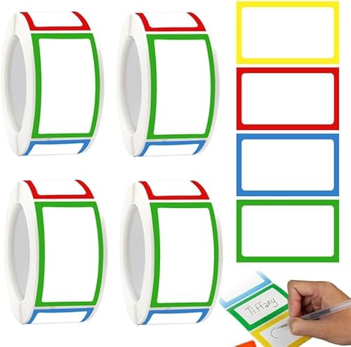 1000 Stück Namensaufkleber Etiketten,BetterJonny Namensschilder Farbige Selbstklebende Bunte Grenzen Name Tag Stickers Aufkleber zum Beschriften für Küche, Parteien,Kinderbekleidung, Schule und Büro 1000 Stück Namensaufkleber Etiketten,BetterJonny Namensschilder Farbige Selbstklebende Bunte Grenzen Name Tag Stickers Aufkleber zum Beschriften für Küche, Parteien,Kinderbekleidung, Schule und Büro von BetterJonny