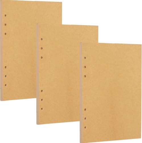 135 Blätter A5 Nachfüllpapier Kraftpapier, BetterJonny Nachfüllbare Refill Paper Nachfülleinlagen 6 Löcher Nachfüllbare Notizpapier A5 Ringbuch Nachfüllbar Papier für Notizbuch Tagbuch Malerei von BetterJonny