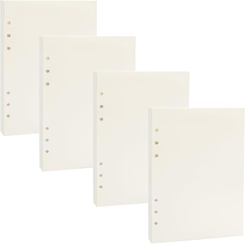 180 Blätter A6 Nachfüllpapier Liniert, BetterJonny Nachfüllbare Refill Paper Nachfülleinlagen 6 Löcher Nachfüllbare Notizpapier A6 Ringbuch Nachfüllbar Papier für Notizbuch Tagbuch Malerei, Blank von BetterJonny