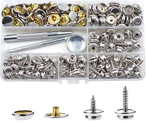 180pcs Schrauben Druckknopf, BetterJonny 60 Sets Edelstahl Snap Fasteners Press Stud Kit mit 3 Stück Einstellung Werkzeug in Aufbewahrungsbox für Boot Abdeckung Möbel 180pcs Schrauben Druckknopf, BetterJonny 60 Sets Edelstahl Snap Fasteners Press Stud Kit mit 3 Stück Einstellung Werkzeug in Aufbewahrungsbox für Boot Abdeckung Möbel von BetterJonny